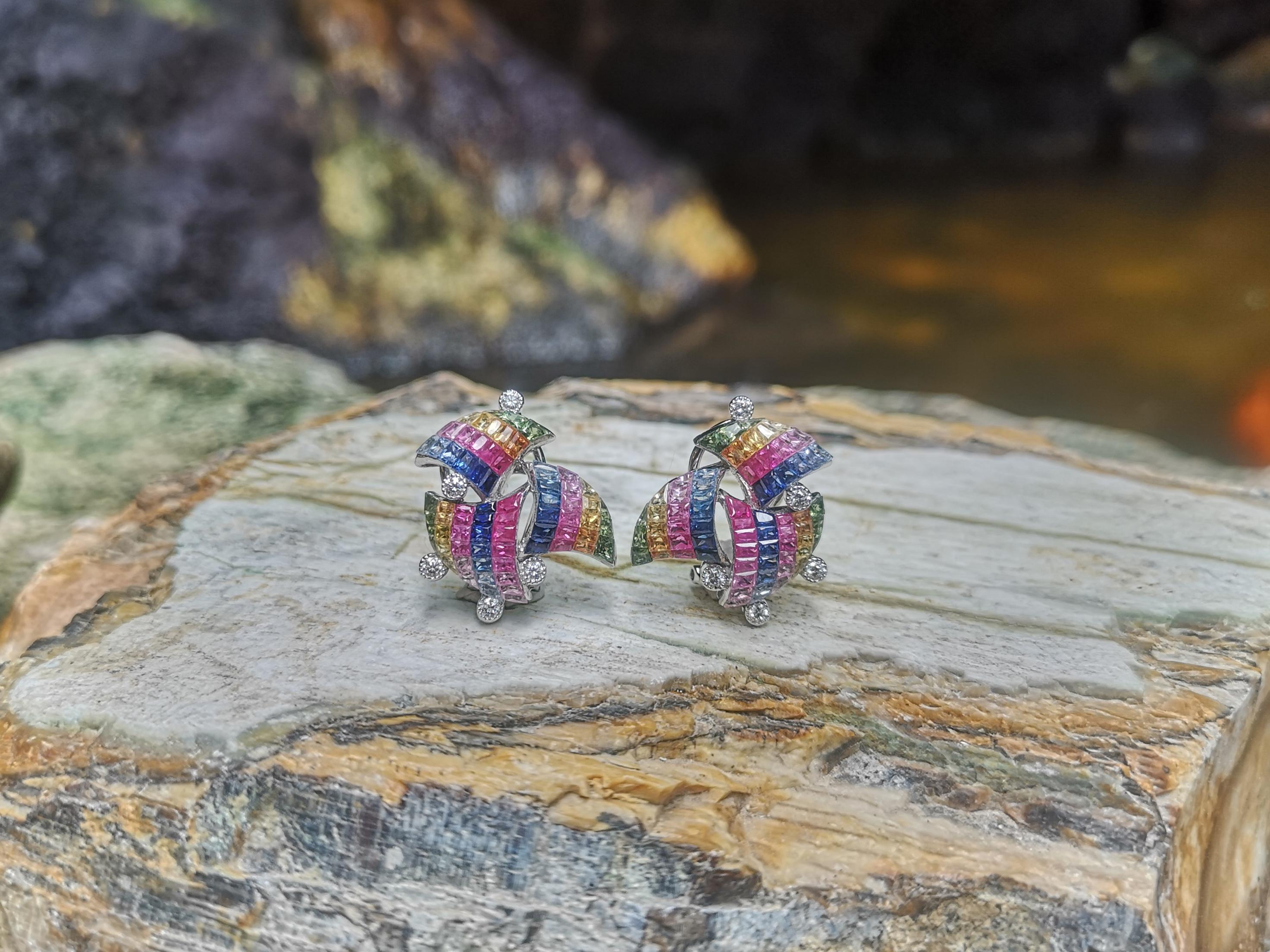 rainbow diamond earrings