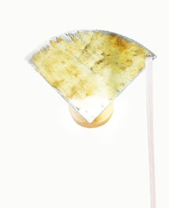 “Rainbow” Contemporary Wall Sconce, Sun Silvered Glass, Brass, Silk Tail