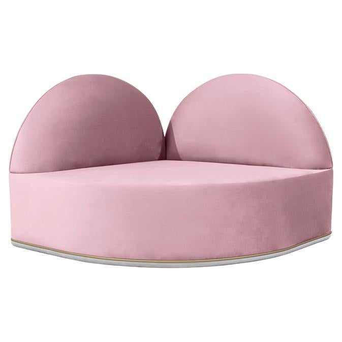 Rainbow Corner Kids Sofa in Velvet and Brass by Circu Magical Furniture