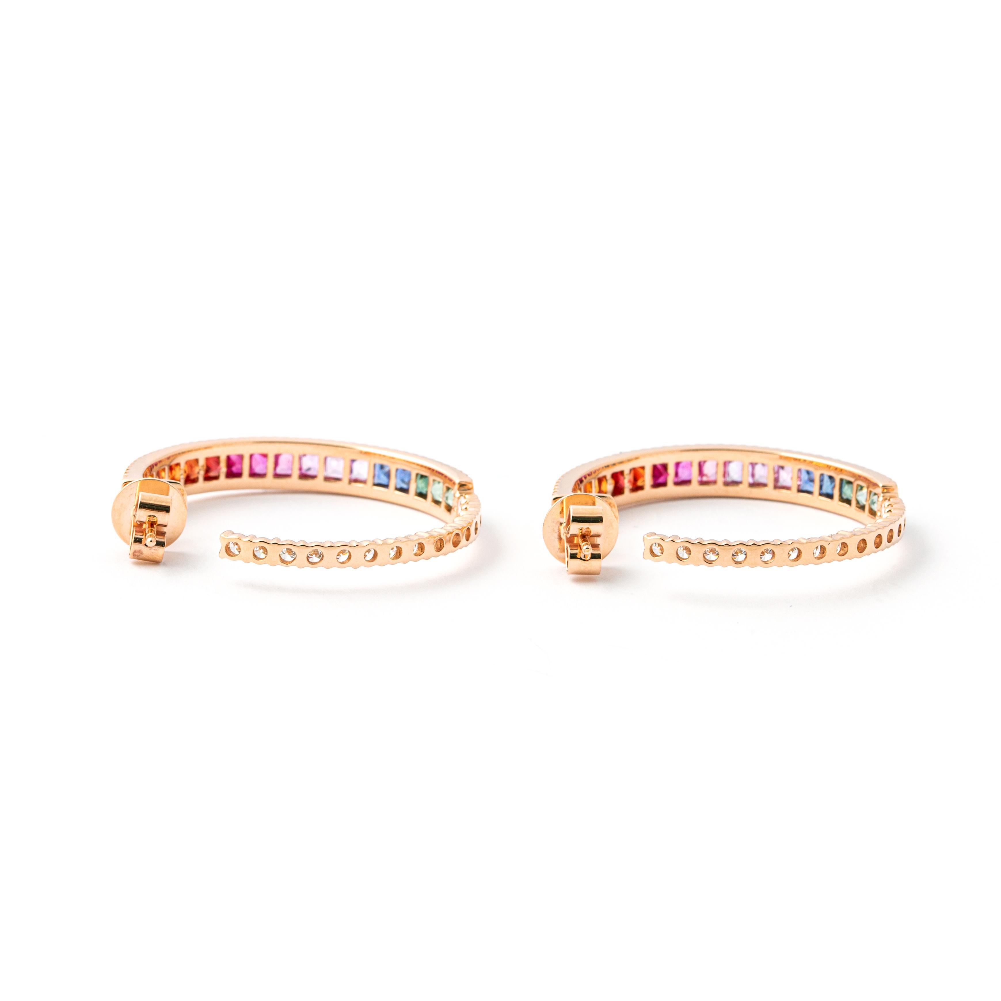 Contemporary Rainbow Diamonds Earrings For Sale