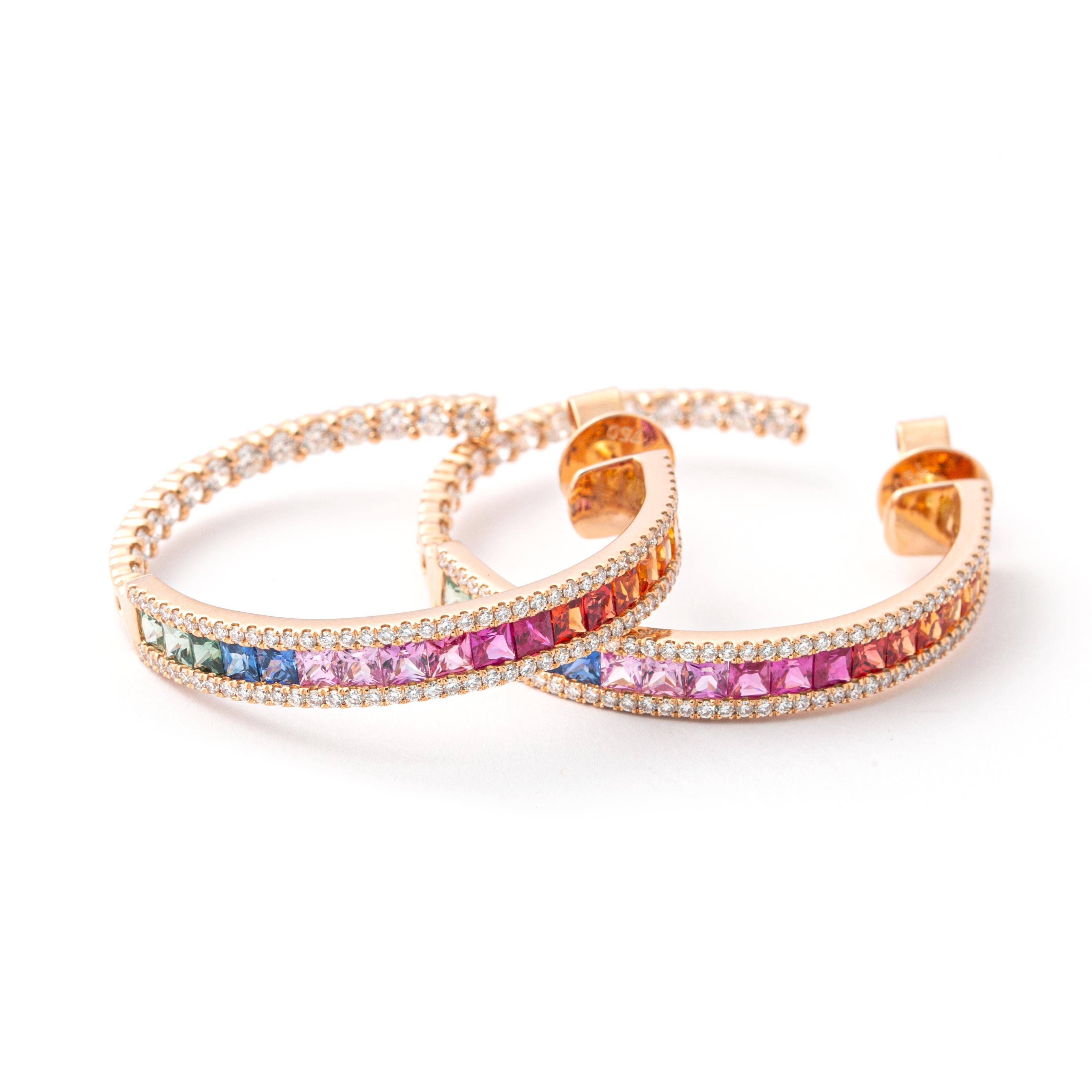 Orecchini Rainbow Diamonds in vendita 2