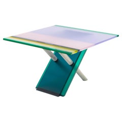 Rainbow Dining Table by Draga & Aurel, lucite and marble, 21st Century