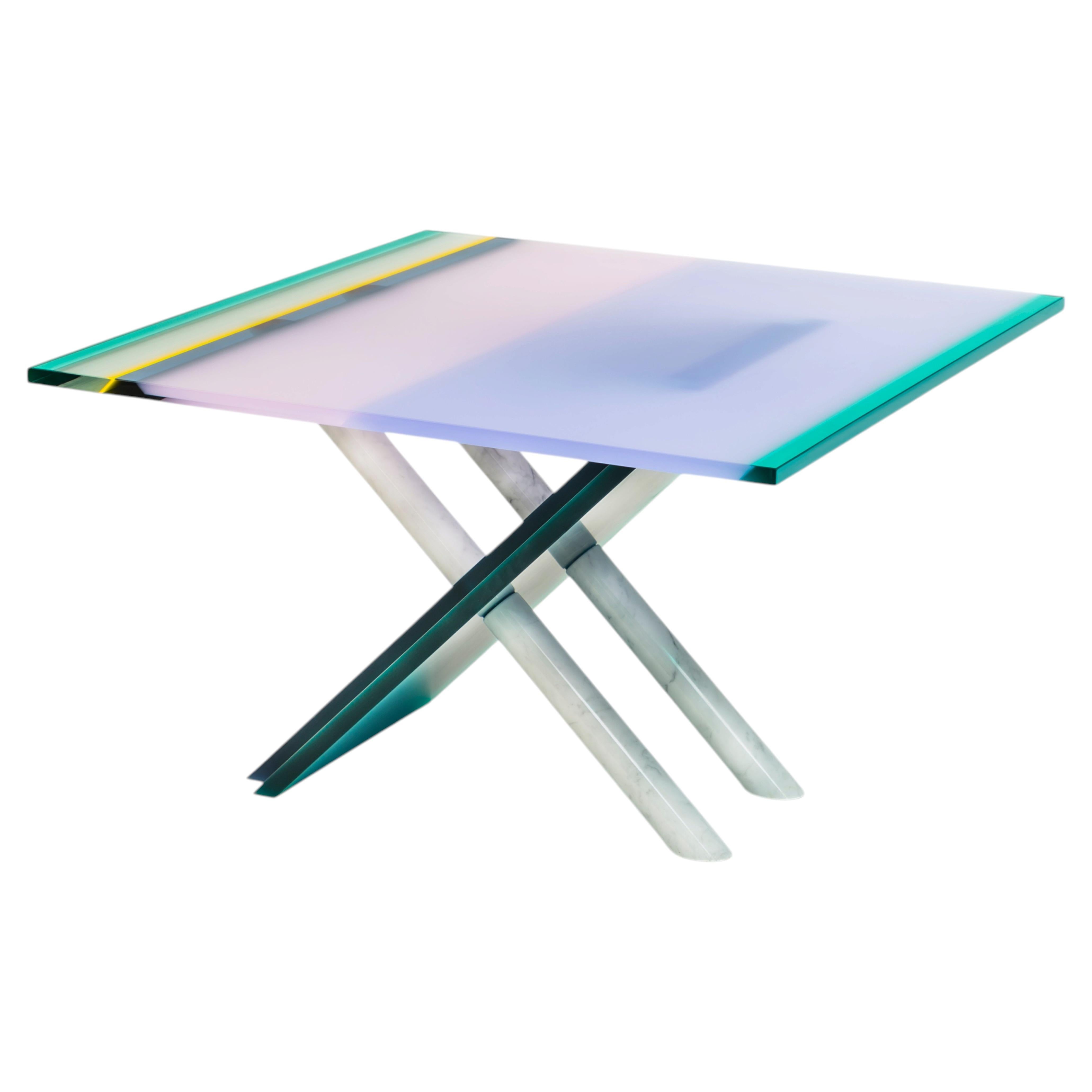 Rainbow Dining Table by Draga & Aurel, lucite and marble, 21st Century For Sale