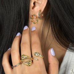 Rainbow Dot Hoops