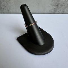 Rainbow Eternity Ring in 14kt Yellow Gold - 0.80ctw, Size 6.25, New