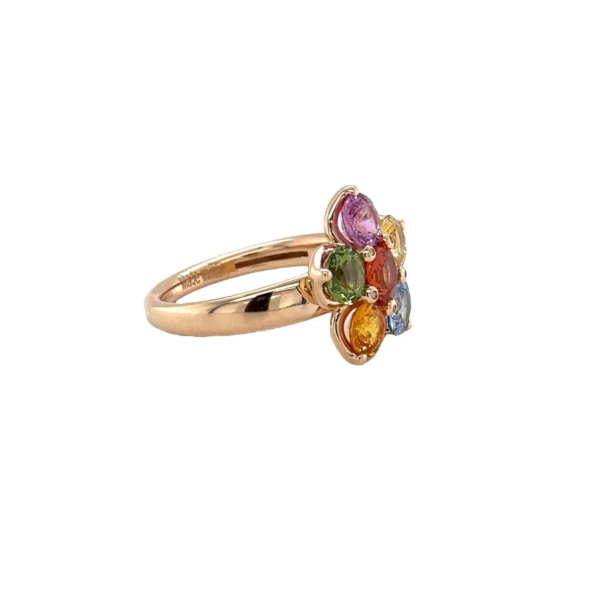 RIAD Ring in Roségold 18Kt 5,89 gr mit farbigen Saphiren 3,50 ct und Diamanten G Farbe VS Klarheit in insgesamt 0,01 ct.

Im Jahr 2023 jährt sich die Gründung der VITALE 1913 zum 110. Mal, wir bieten Ihnen eine personalisierte Gravur mit Initialen