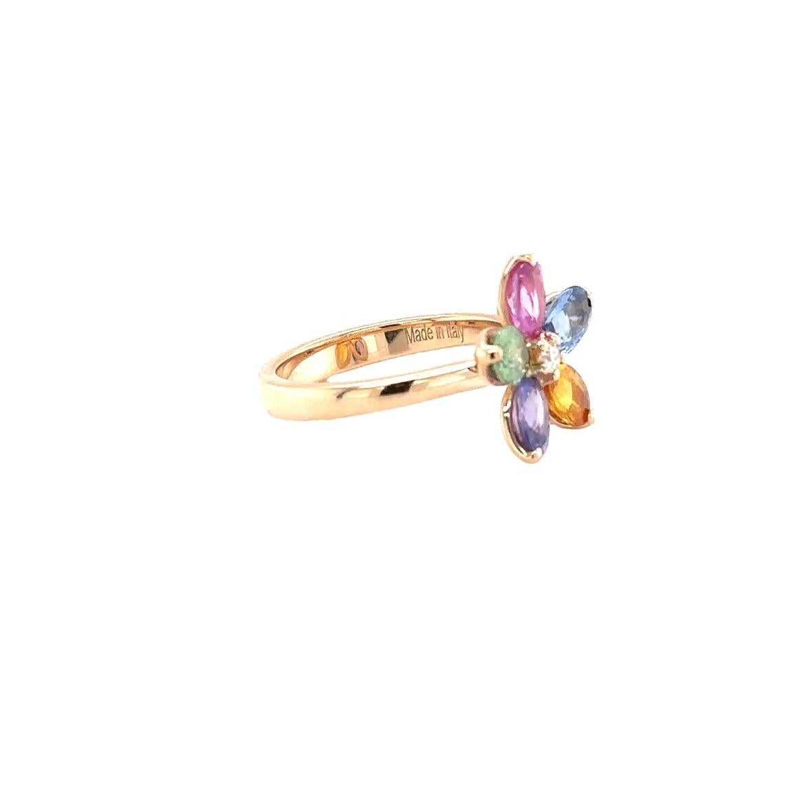 Contemporain Rainbow Flower RIng (en anglais) en vente