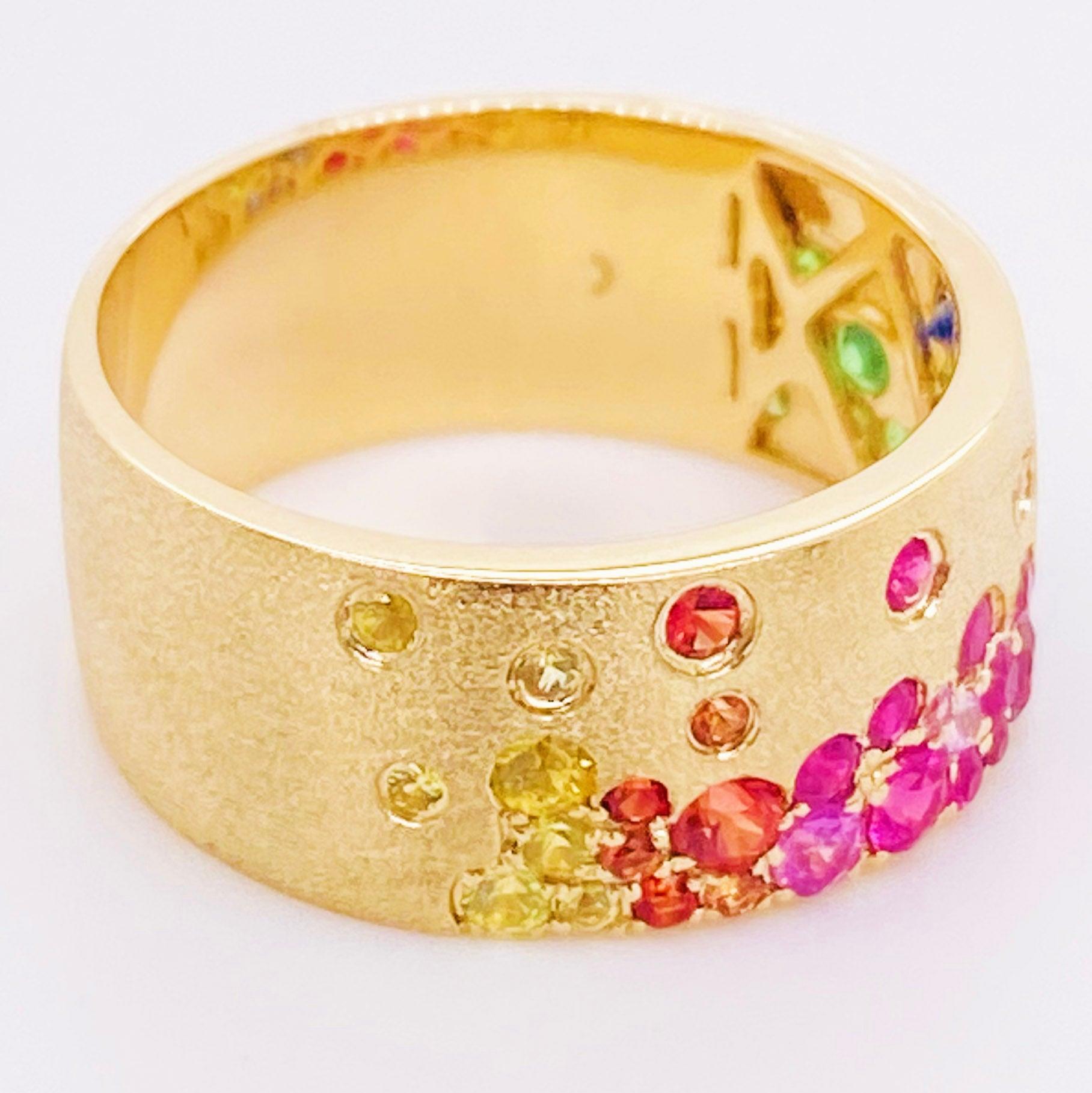 En vente :  Bracelet cigare Galaxy Confetti de 8,5 mm en or jaune 14 carats, pierres véritables 5