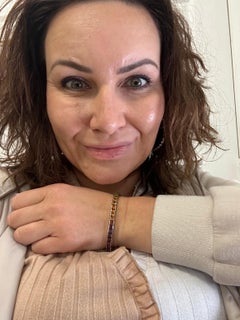 Rainbow gemstone bracelet 14KT gold tennis bracelet