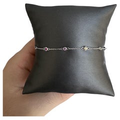 Regenbogen-Edelsteinarmband aus 14 Karat Weißgold - 0,55 Karat natürliche mehrfarbige Edelsteine