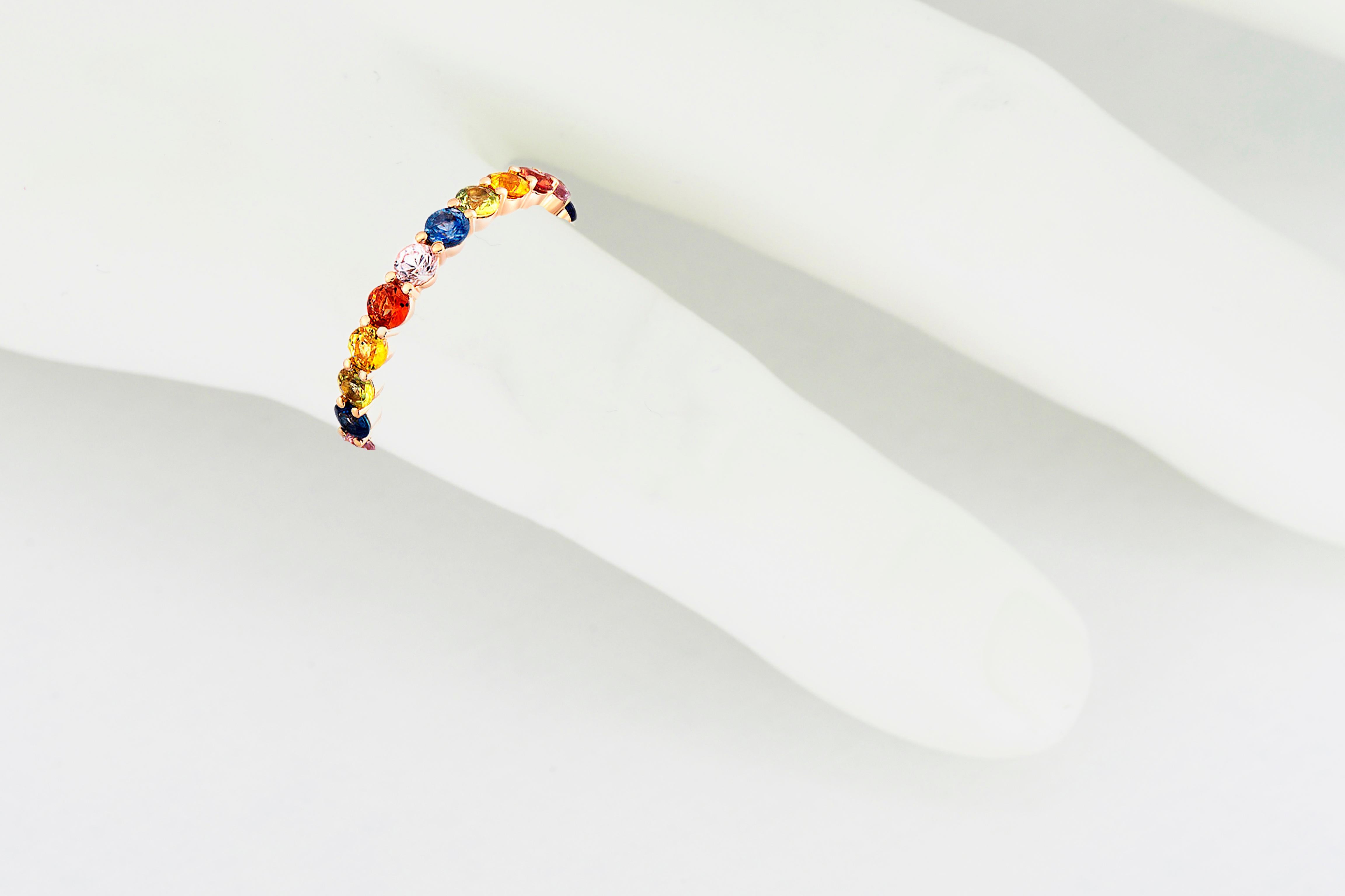 Regenbogen Edelstein Ewigkeit 14k Gold Ring Band. Ring mit mehreren Edelsteinen. 14k Gold Regenbogen Ehering. Stapelbarer Multicolor-Ring. Everyday Statement Stacking Ring. Einzigartiger Goldring mit Versprechungsstein. 


Metall: 14k Gold
Gewicht: