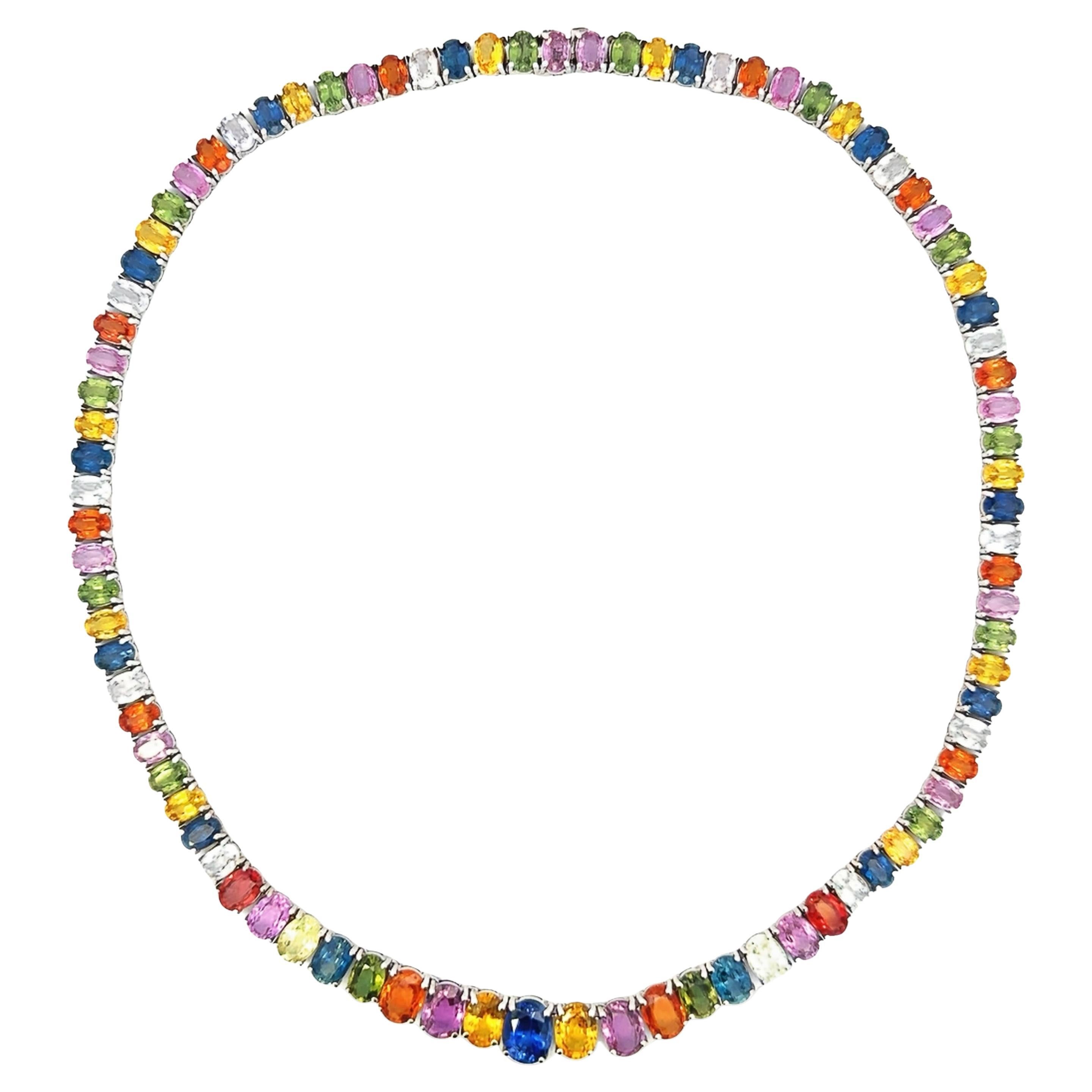 Collana con gemme arcobaleno