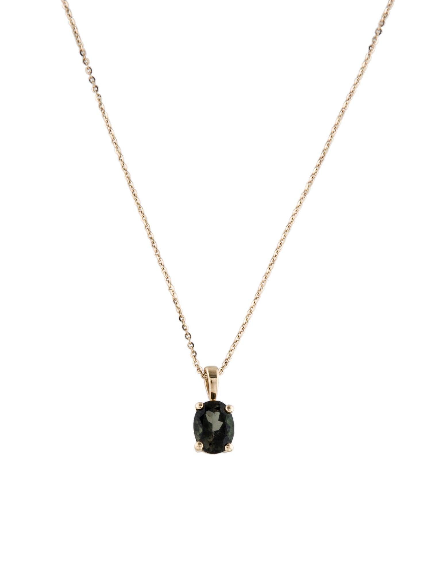 14K 1.27ctw Tourmaline Pendant Necklace - Exquisite Gemstone Statement Piece In New Condition For Sale In Holtsville, NY