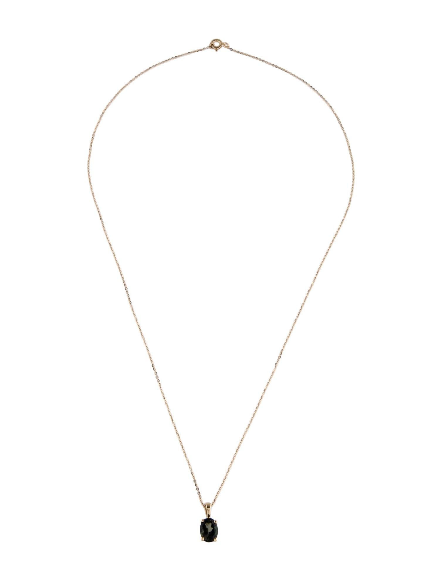 Women's 14K 1.27ctw Tourmaline Pendant Necklace - Exquisite Gemstone Statement Piece For Sale