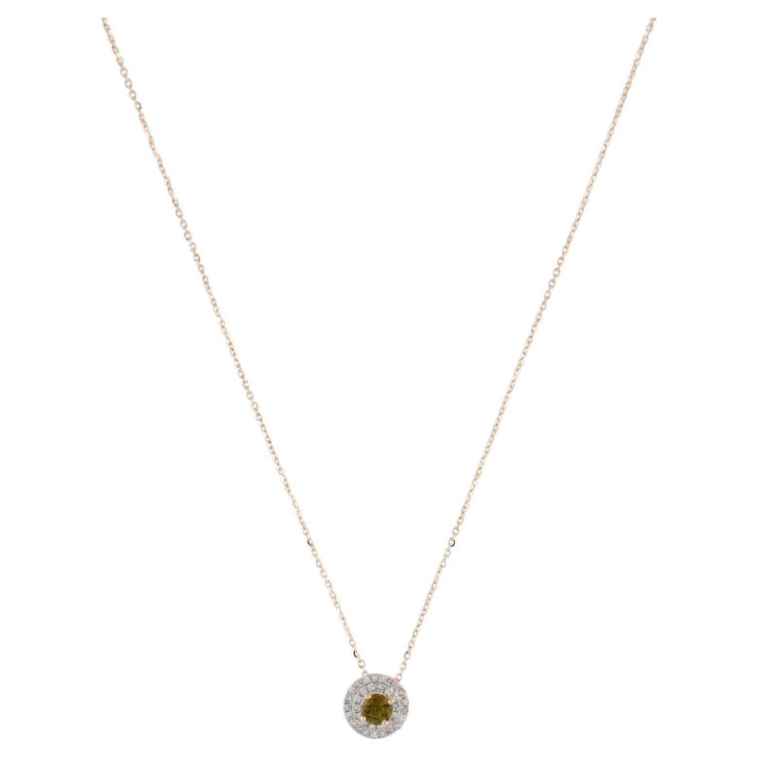 14K Tourmaline & Diamond Pendant: Elegant Statement Necklace, Luxury Jewelry For Sale