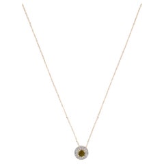 14K Tourmaline & Diamond Pendant: Elegant Statement Necklace, Luxury Jewelry