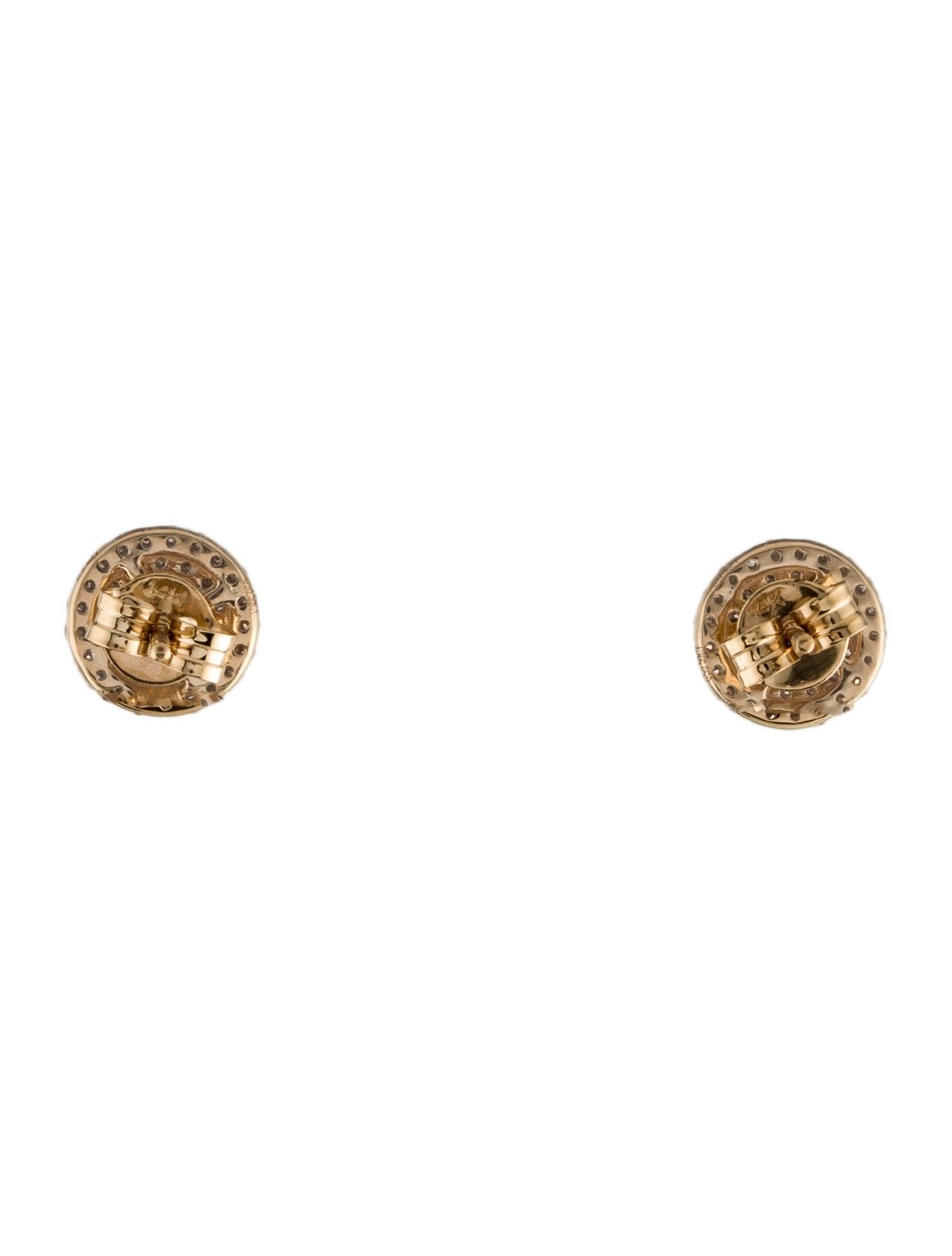 Brilliant Cut 14K Tourmaline & Diamond Stud Earrings - Stunning Luxury Gemstone Jewelry For Sale