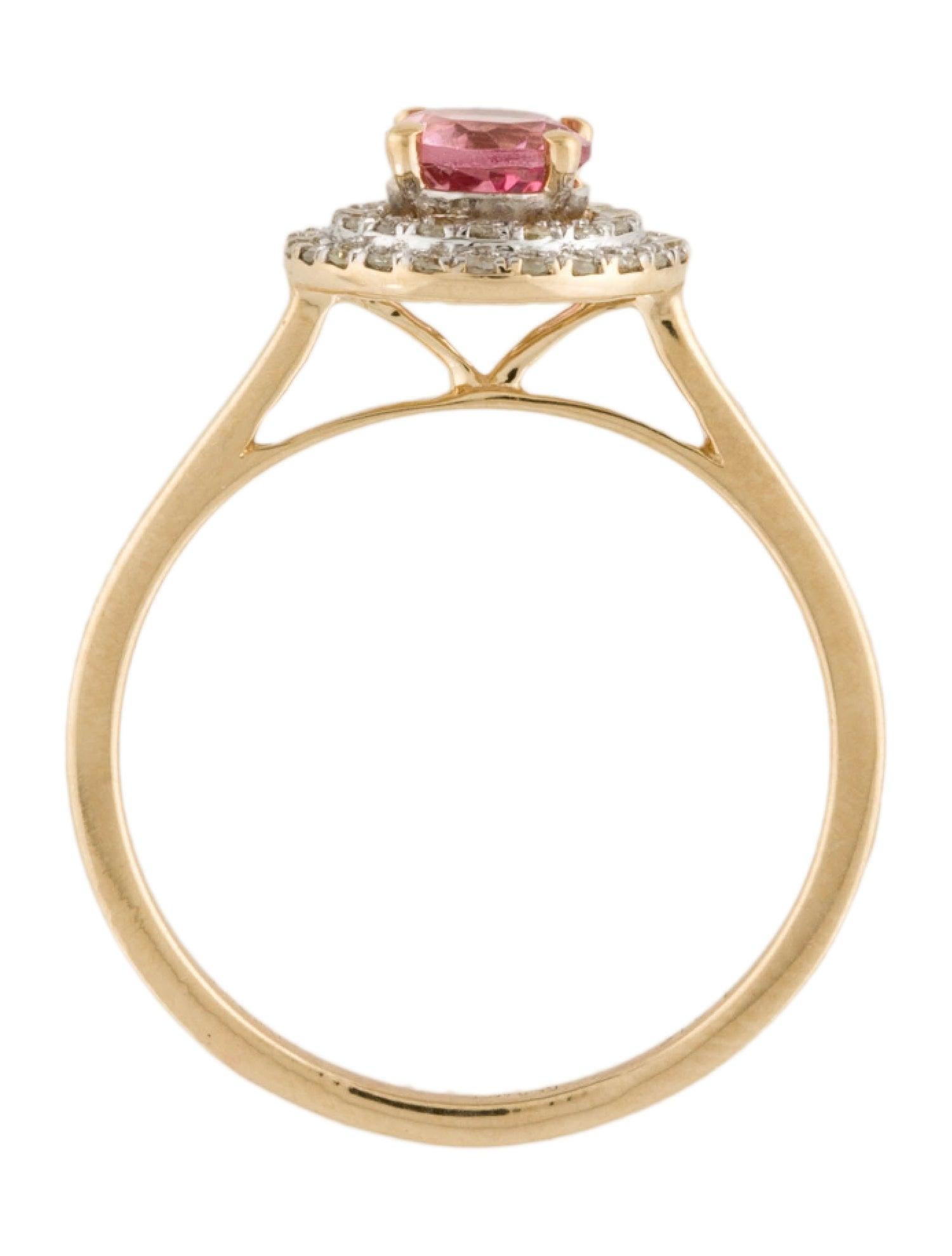 Elegant 14K Tourmaline & Diamond Cocktail Ring - Size 6.25  Timeless Luxury In New Condition For Sale In Holtsville, NY