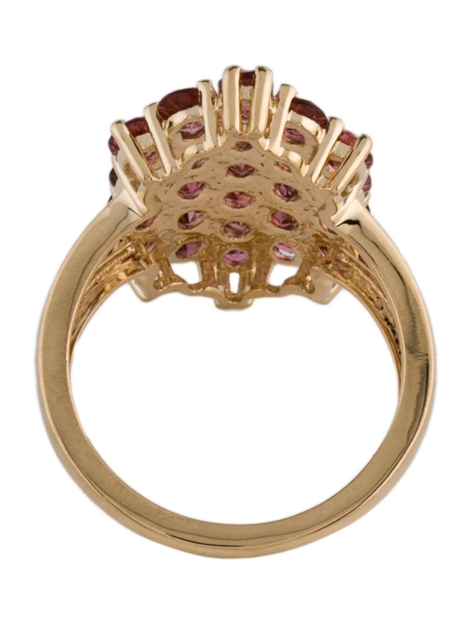 Oval Cut Elegant 14K Pink Tourmaline Cocktail Ring - Size 7  Vintage Gemstone Ring For Sale