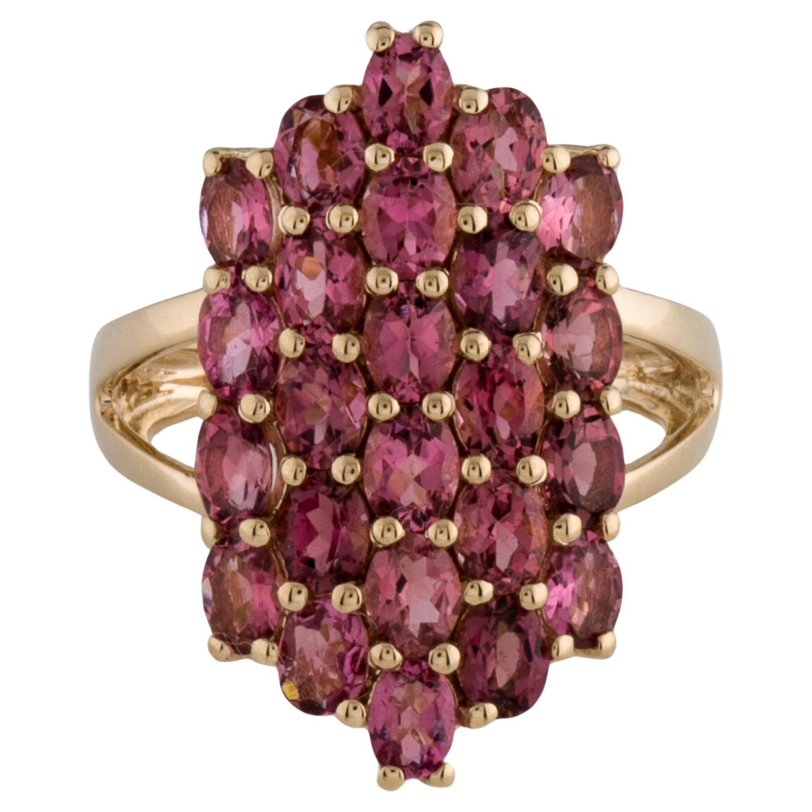 Elegant 14K Pink Tourmaline Cocktail Ring - Size 7  Vintage Gemstone Ring