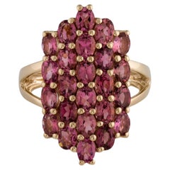 Élégante bague cocktail en tourmaline rose 14 carats - Taille 7  Bague vintage en pierre précieuse