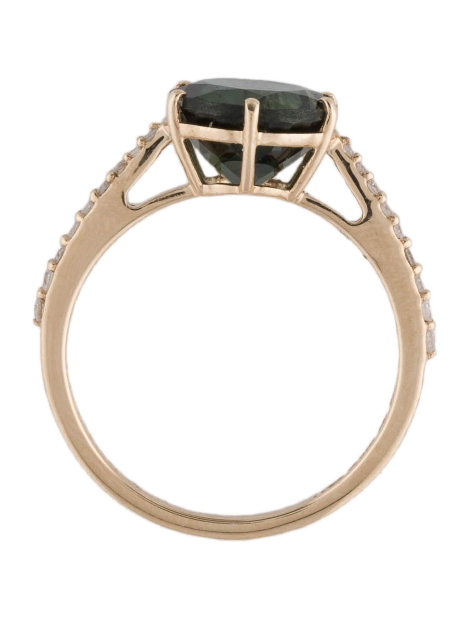 Elegant 14K Gold 2.35ctw Tourmaline & Diamond Cocktail Ring - Size 7 - Unique In New Condition For Sale In Holtsville, NY