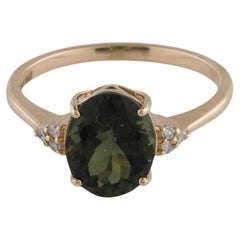 Dazzling 14K Gold 2.44ctw Tourmaline & Diamond Cocktail Ring - Size 7