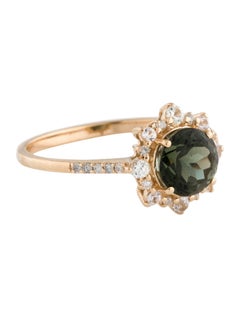 Dazzling 14K 1.65ctw Tourmaline, Sapphire & Diamond Cocktail Ring - Size 8