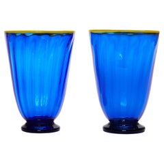 Rainbow Glass Set of 2 Blue, Murano Glass, by La DoubleJ, 100%, Made in Italy