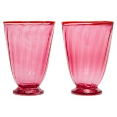 Rainbow Glass Set of 2 Fuxia, Murano Glass, by La DoubleJ, 100%, Made in Italy