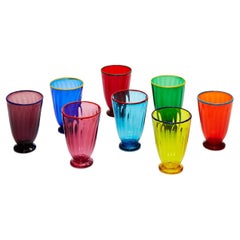 Rainbow Glass Set of 8, Murano Glass, by La Doublej, 100% Made in Italy