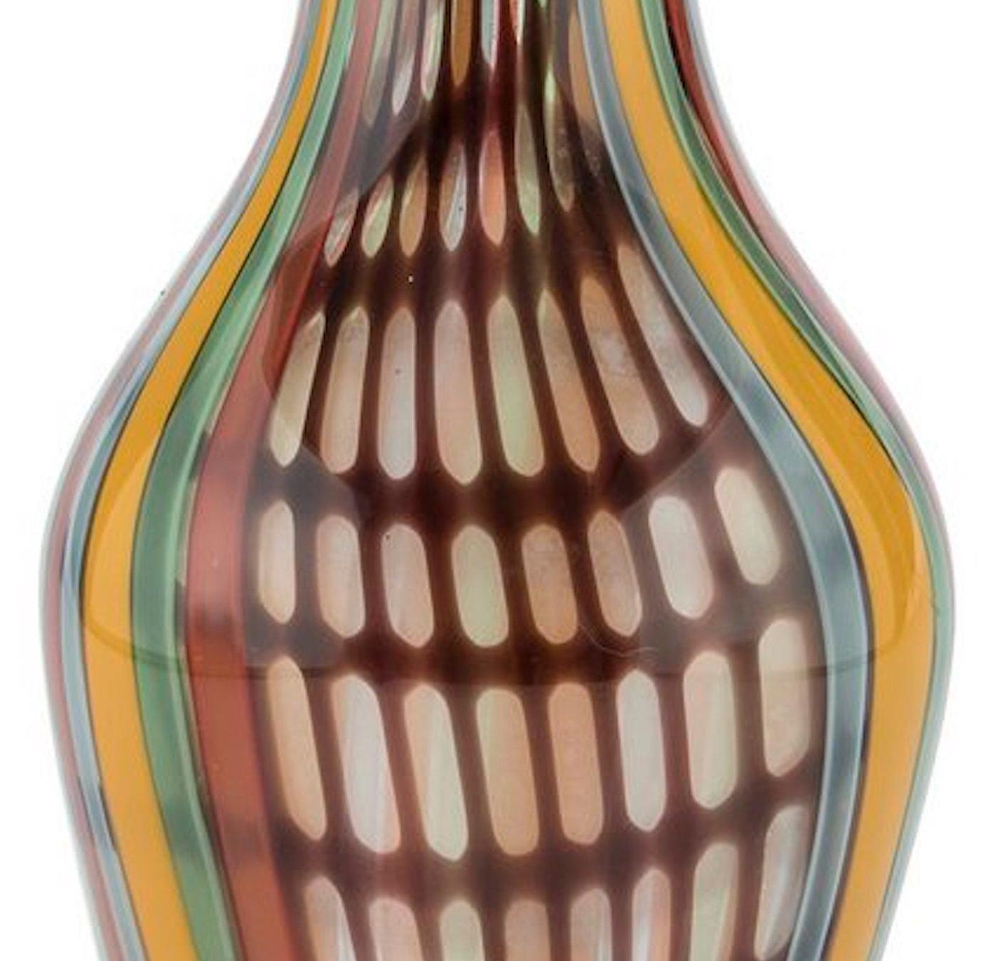 Italian Rainbow Glass Vase, Italy, 1970s