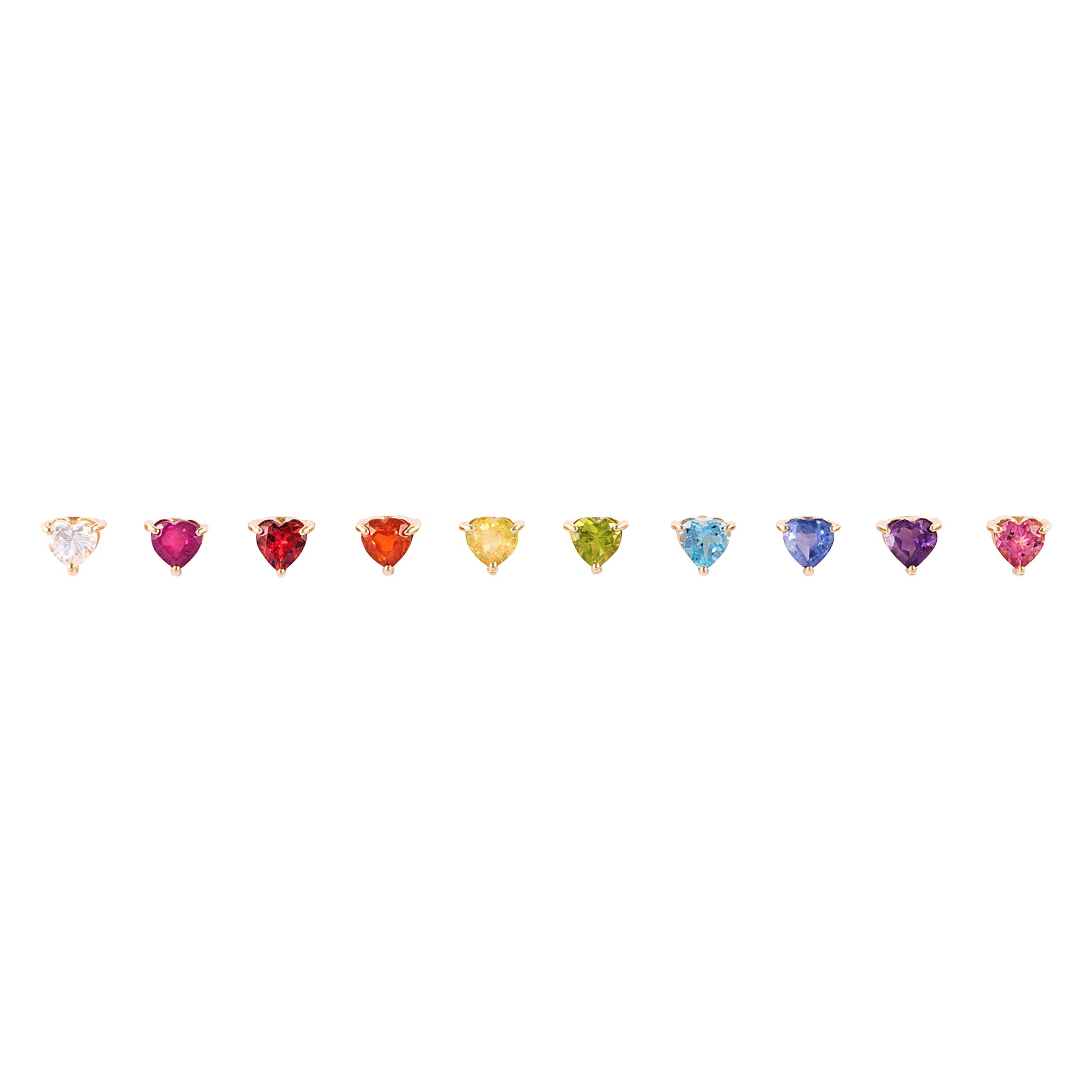 Orecchini con cuore arcobaleno 'Paio di orecchini -Ruby'
