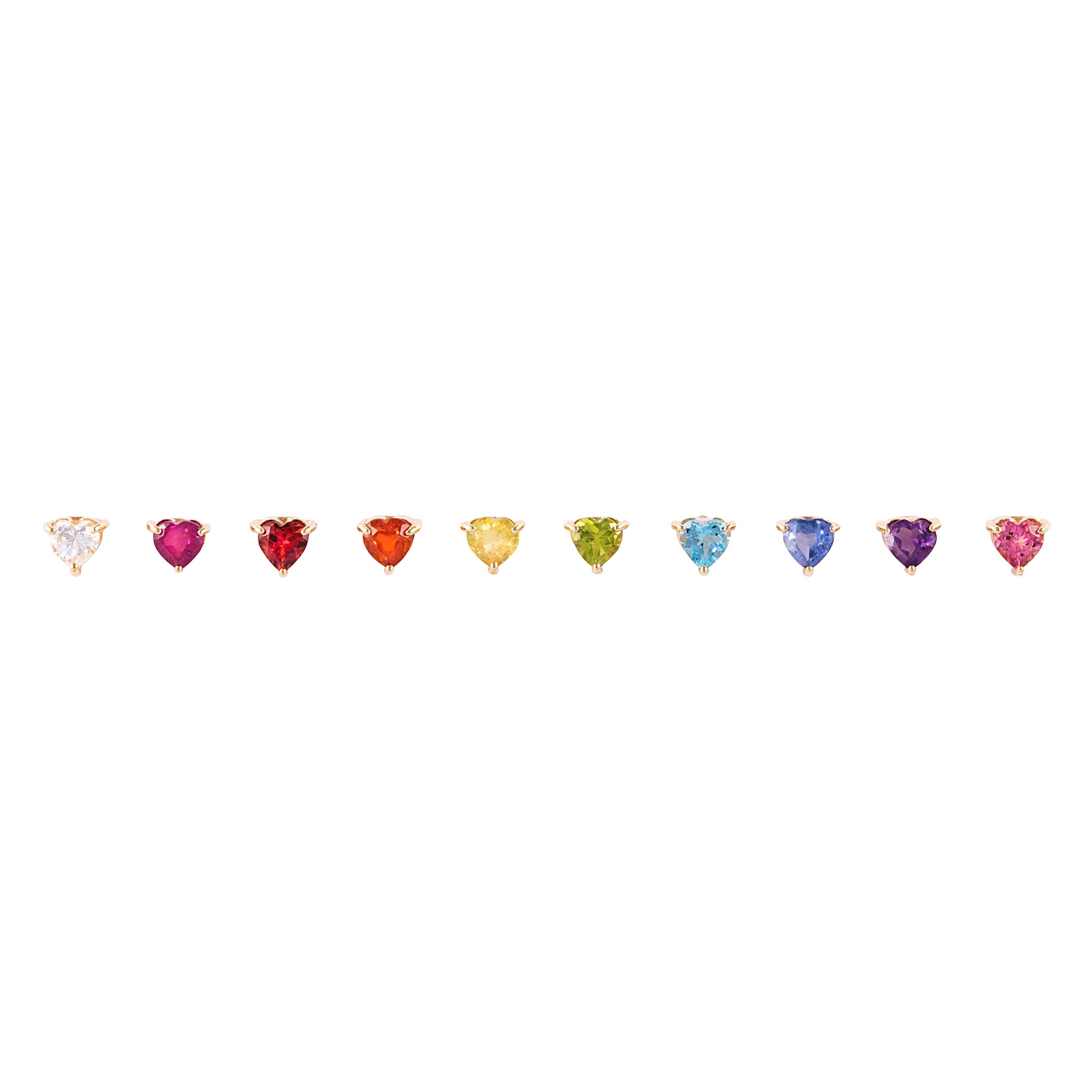 Orecchini a cuore arcobaleno "Single Earing