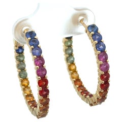 Pendientes Aros Arco Iris Interior-Exterior 18K