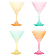 Rainbow Martini Glasses Set of Four
