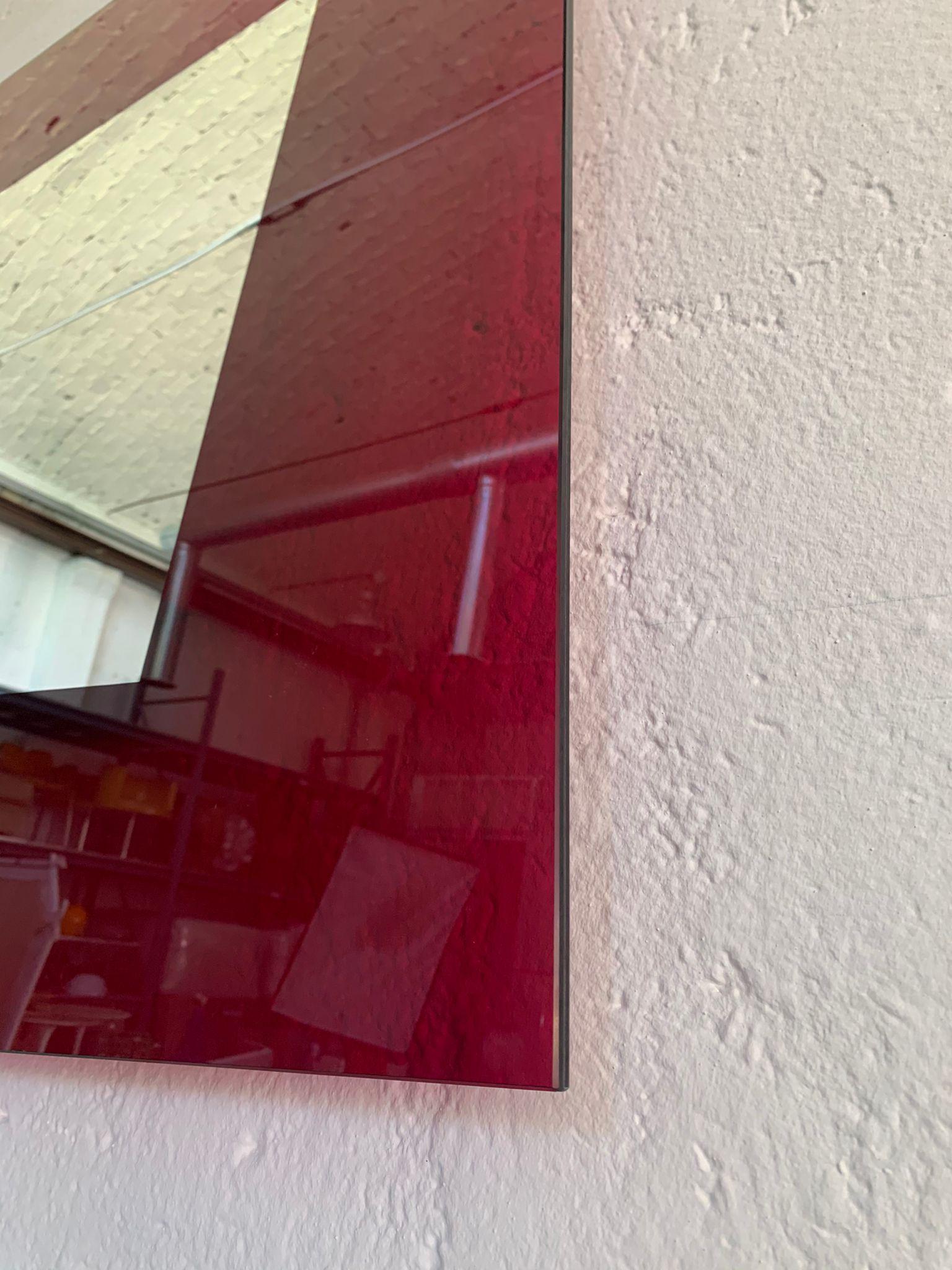 Rainbow mirror with irregular glass frame by Nanda Vigo, production Glas Italia For Sale 1