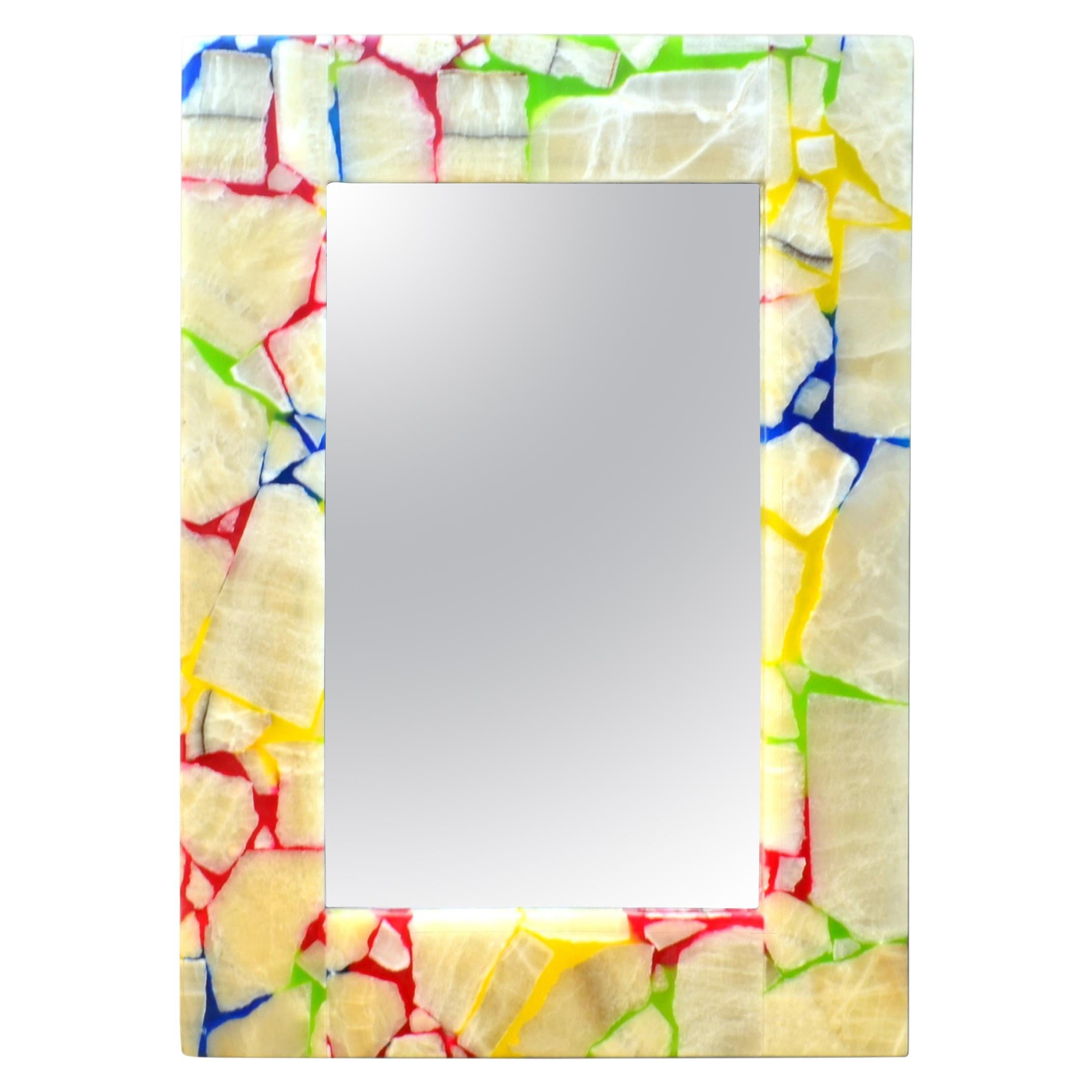 Rainbow Mirror with Onyx Frame For Sale