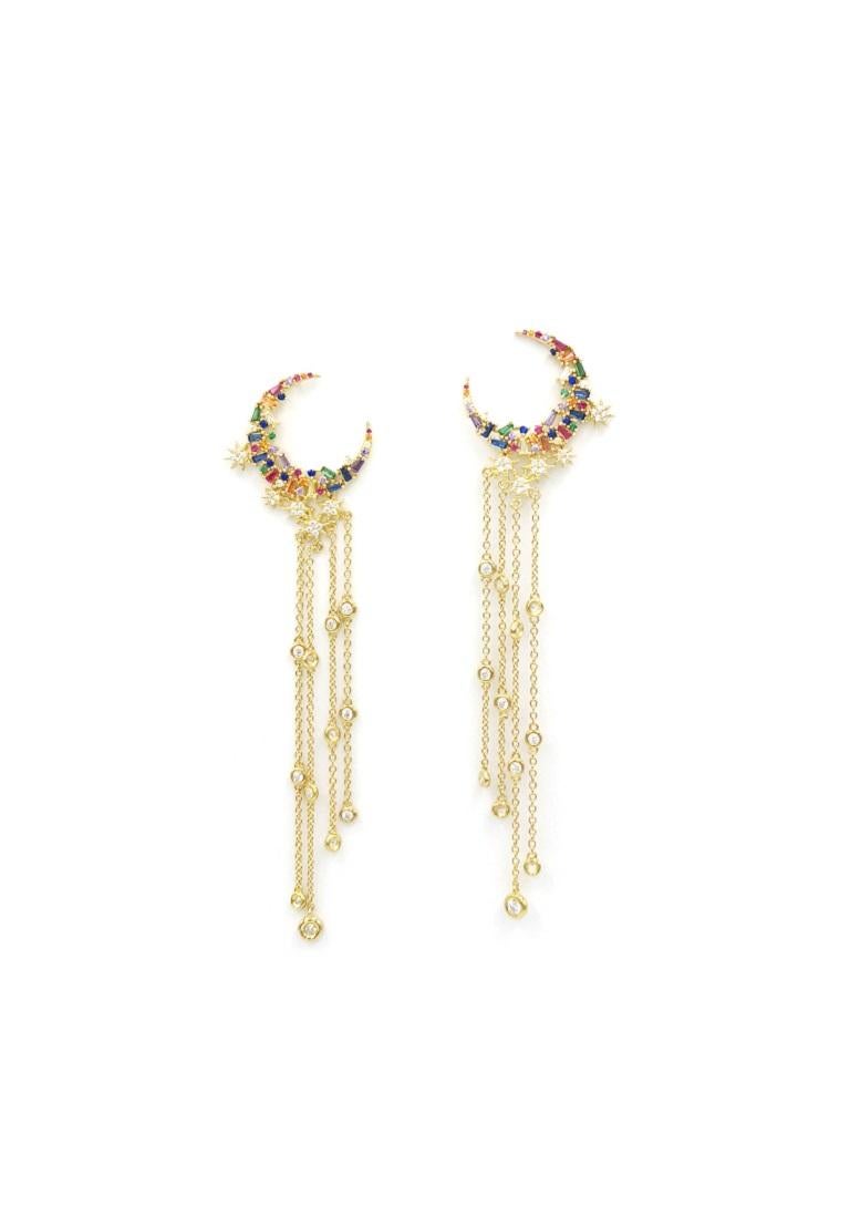  Celestial moon dangle earring
･ You've got options: Available in white or yellow gold plate
･ The basics: Rhodium Plated Silver 925
･ Sparkle on: Our crystals are hand-cut Zirconia (CZ), an exact imitation of diamond