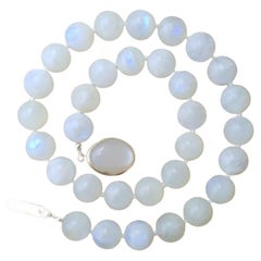 Rainbow Moonstone and Pearl Necklace