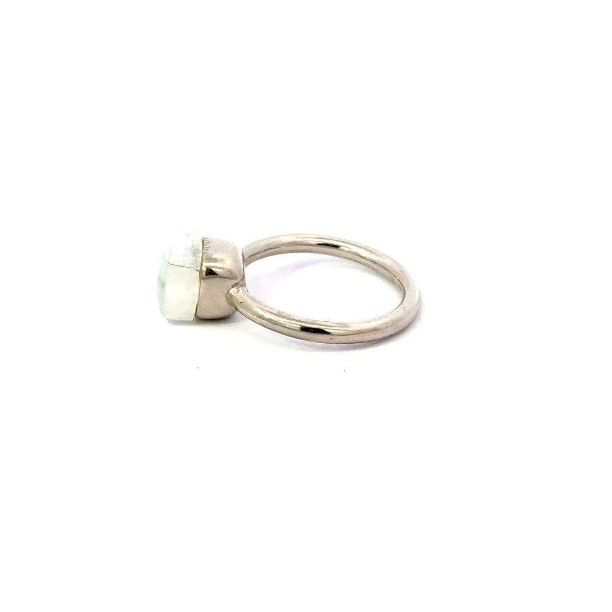 For Sale:  Rainbow Moonstone Cushion Cut Solitaire Unisex Ring for Gift in 925 Silver 3