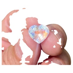 Piedra preciosa natural suelta de piedra lunar arcoíris, 4,71 ct., talla de corazón, ¡con certificado! Madag
