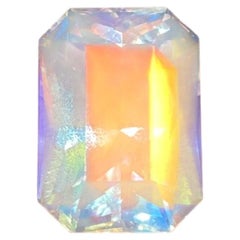 Piedra preciosa natural suelta de piedra lunar arcoíris, 9,26 ct., octogonal, certificado GFCO