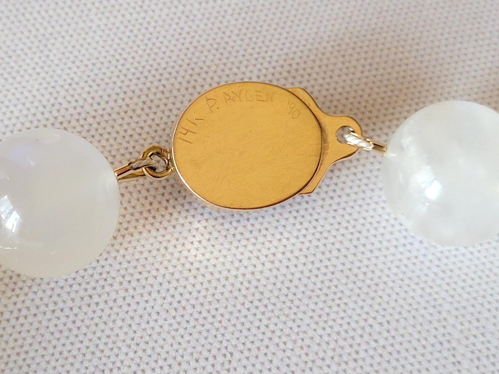 Rainbow Moonstone Necklace with Gold Clasp 6
