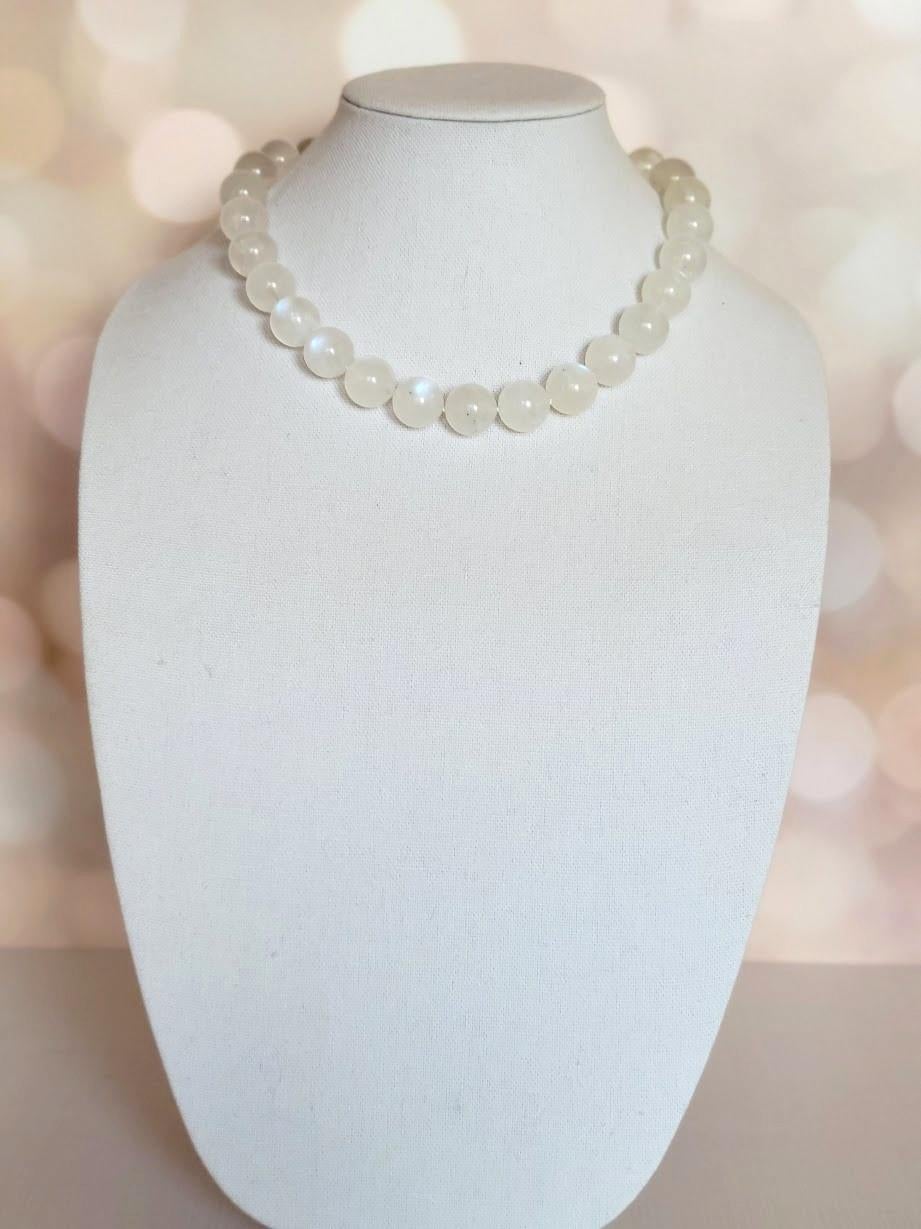 Rainbow Moonstone Necklace with Gold Clasp 4