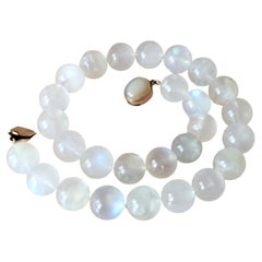 Rainbow Moonstone Necklace with Gold Clasp