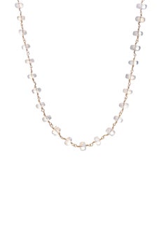 Rainbow Moonstone Rondelle Necklace in Gold