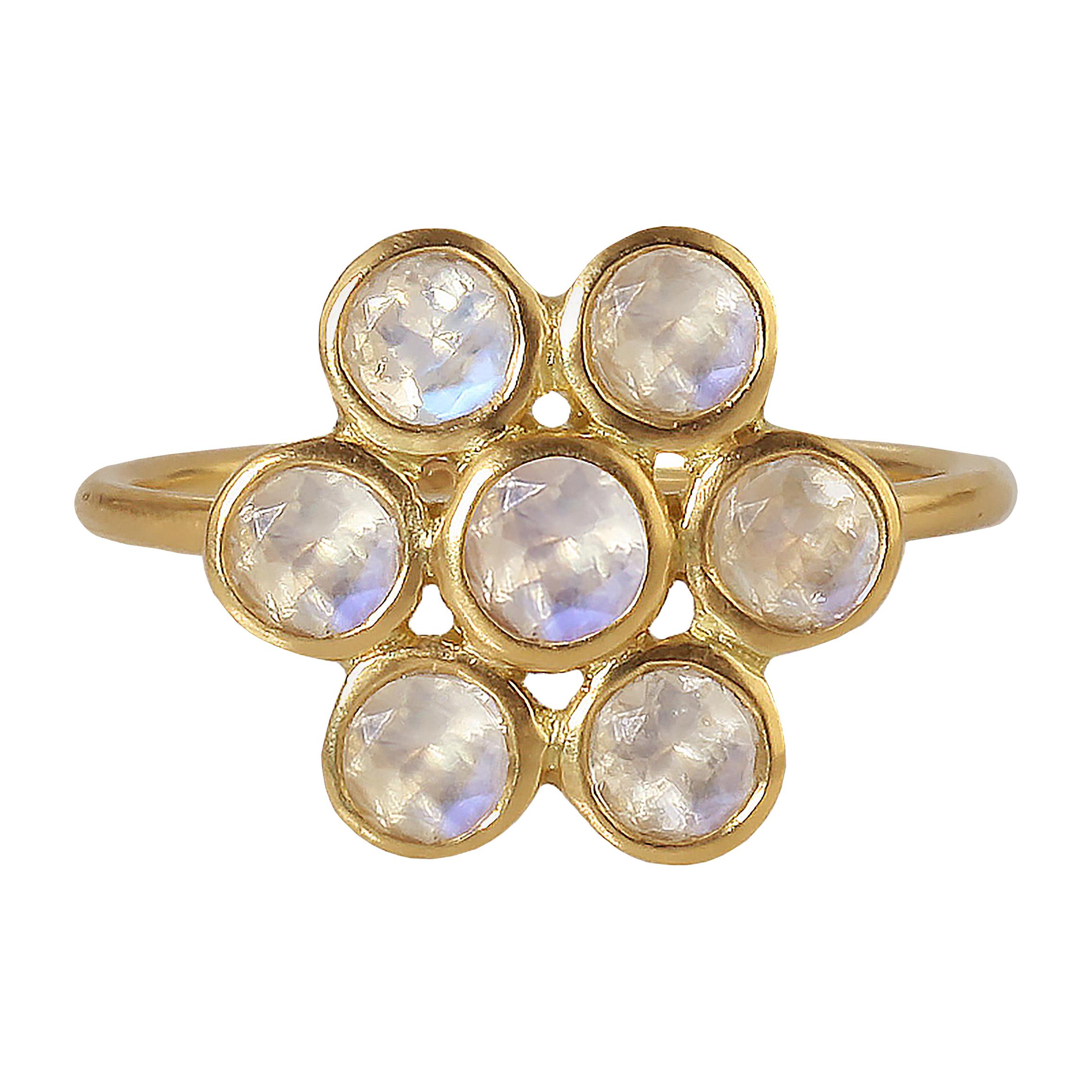 1.2 carat Rainbow Moonstone Gold Ring For Sale