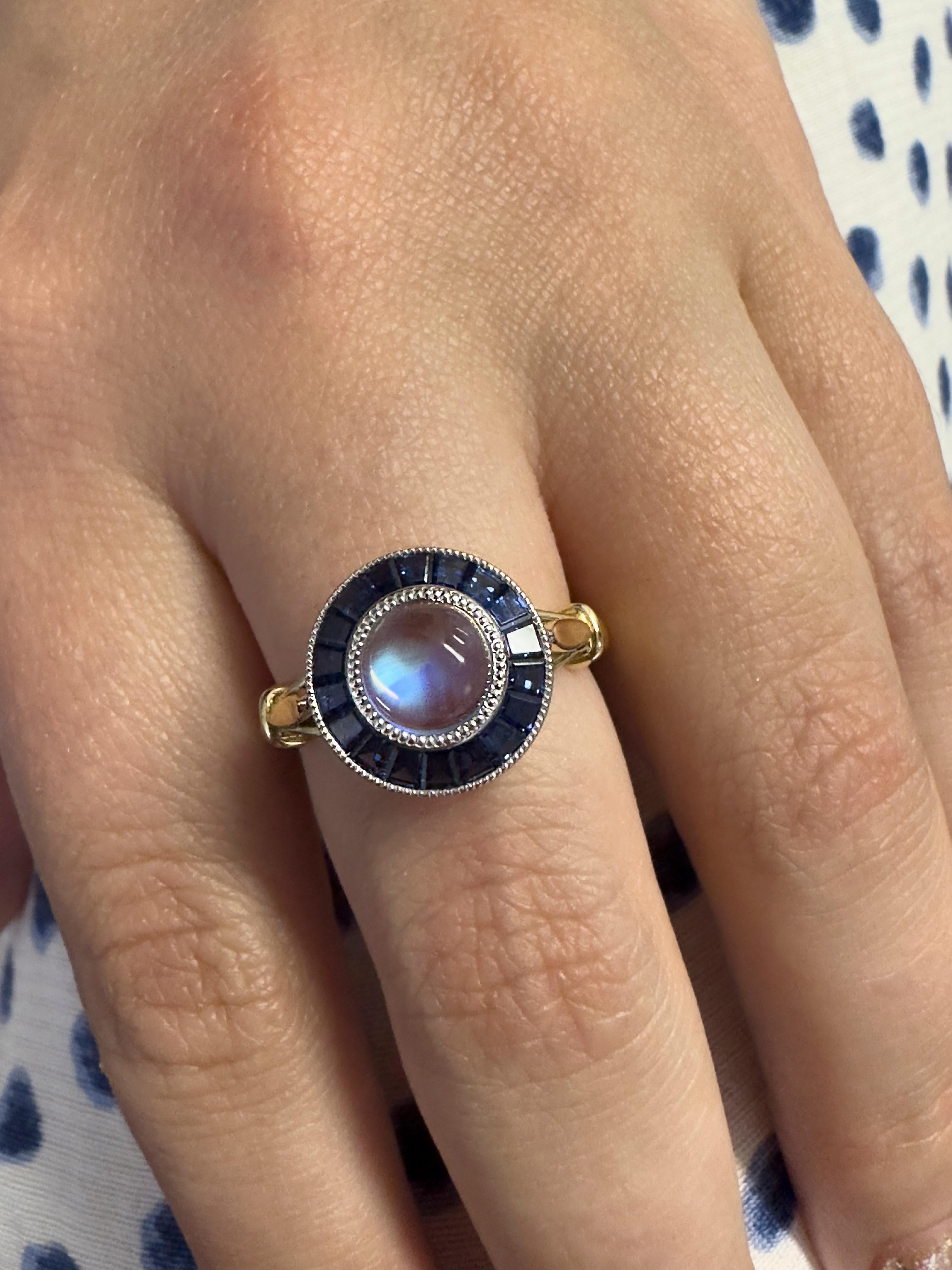 moonstone and sapphire ring