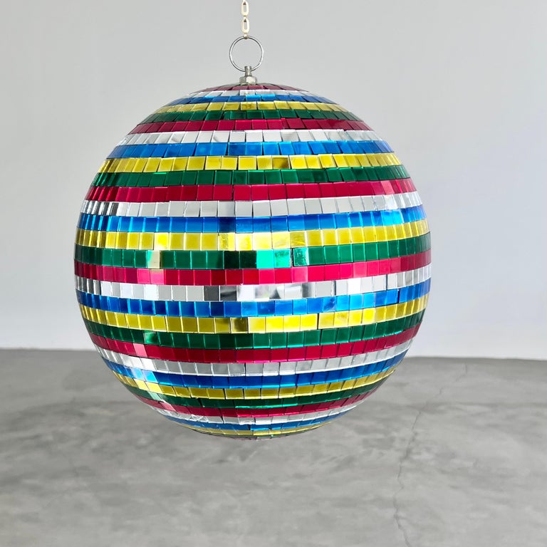 Rainbow Mosaic Glass Disco Ball, 1970s, USA For Sale at 1stDibs